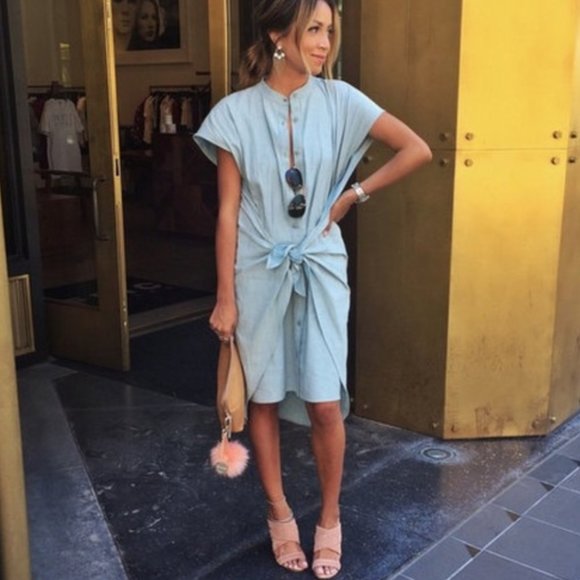 Corey Lynn Calter Dresses & Skirts - Corey Lynn Calter Chambray Cotton Tie  Dress